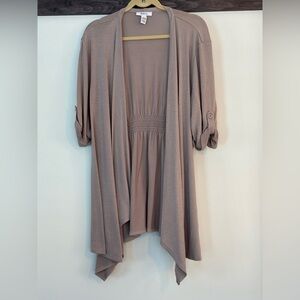 Style & Co. open duster, cinched waist, lightweight, XL